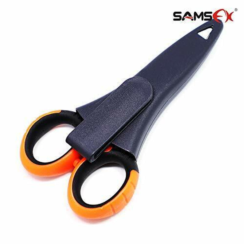 SAMSFX Fishing Heavy Duty Anti-Slip Serrated Edge Scissors Saltwater Freshwat...