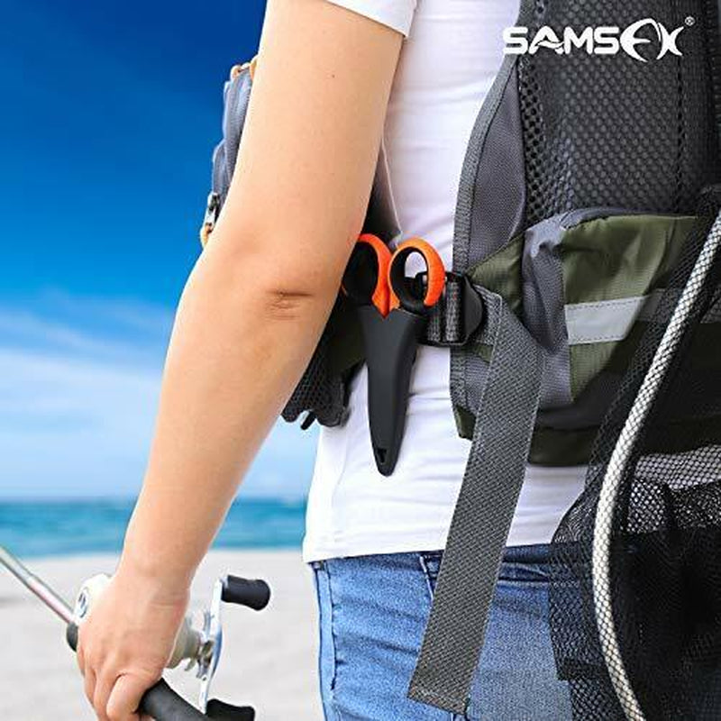 SAMSFX Fishing Heavy Duty Anti-Slip Serrated Edge Scissors Saltwater Freshwat...