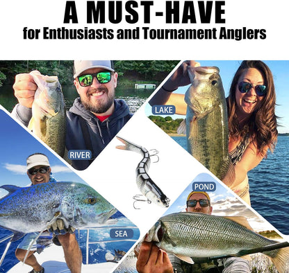 Fishing Lures for Freshwater and Saltwater, Lifelike Swimbait for Bass Trout Crappie, Slow Sinking Bass Fishing Lure, Amazing Fishing Gifts for Men, Must-Have for Family Fishing Gear