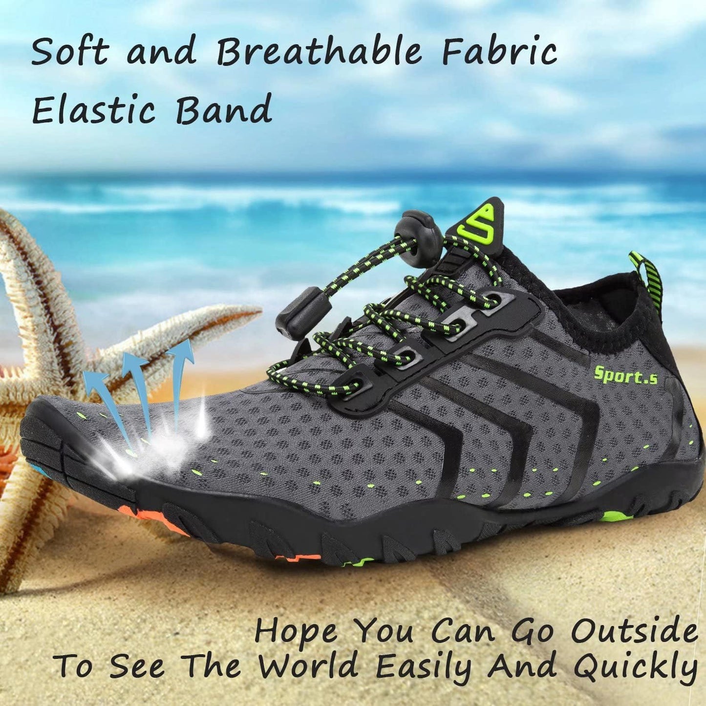 Water Shoes Men'S Women'S Swim Shoes Outdoor Beach Barefoot Quick-Dry Aqua Pool Socks Swimming Yoga Surfing Exercise