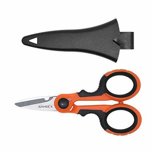 SAMSFX Fishing Heavy Duty Anti-Slip Serrated Edge Scissors Saltwater Freshwat...