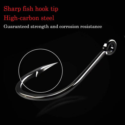 Fishing Hooks Set High Carbon Steel Jig Bait Sharp Fish Hook 500Pcs #5 to #14