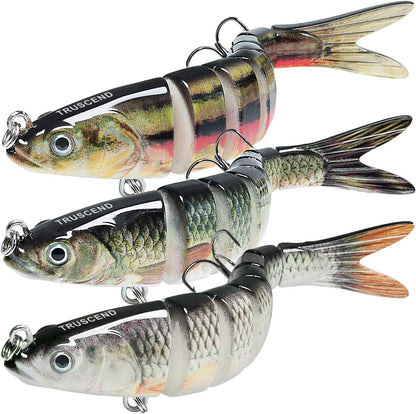 Fishing Lures for Freshwater and Saltwater, Lifelike Swimbait for Bass Trout Crappie, Slow Sinking Bass Fishing Lure, Amazing Fishing Gifts for Men, Must-Have for Family Fishing Gear