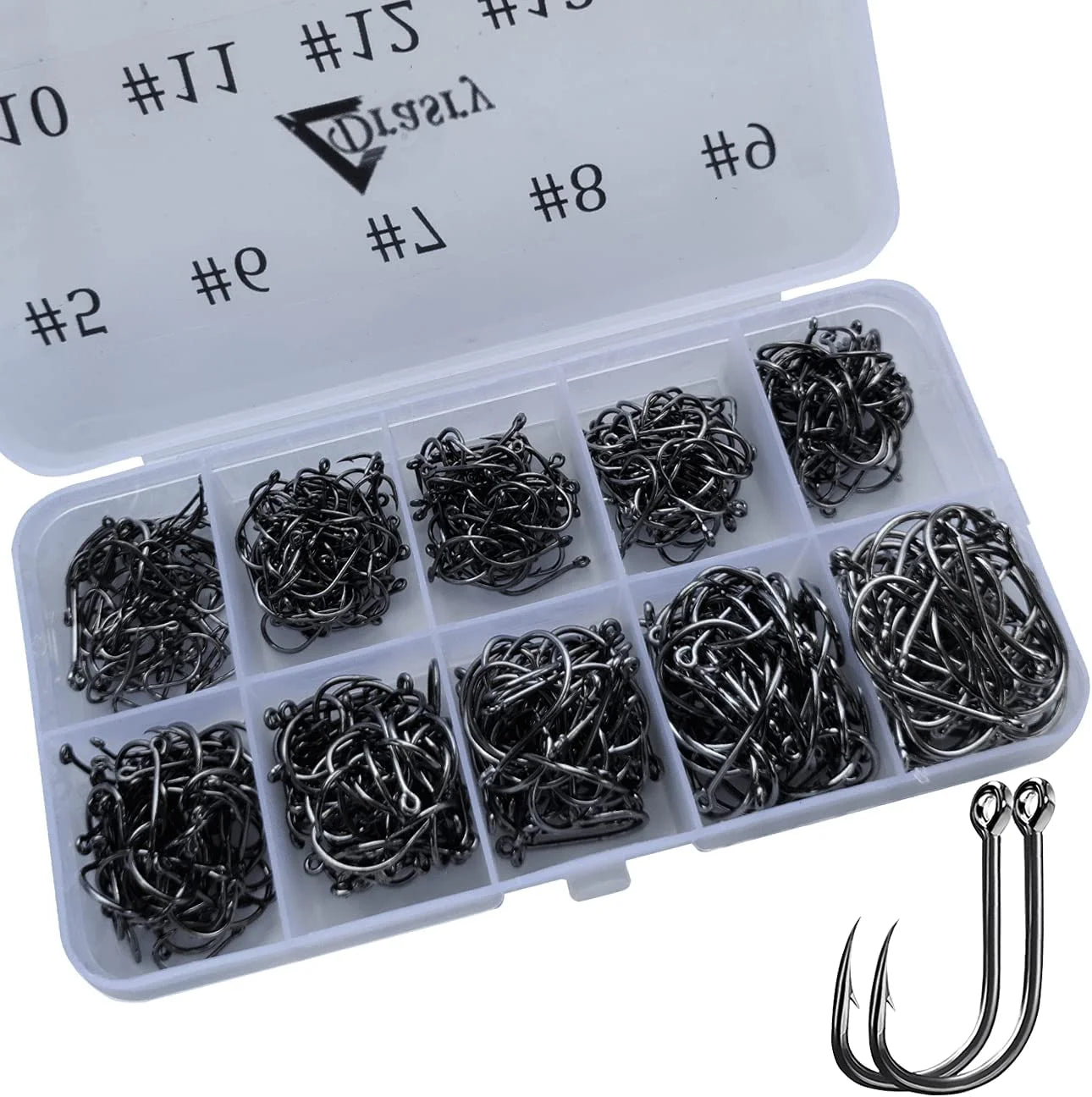 Fishing Hooks Set High Carbon Steel Jig Bait Sharp Fish Hook 500Pcs #5 to #14